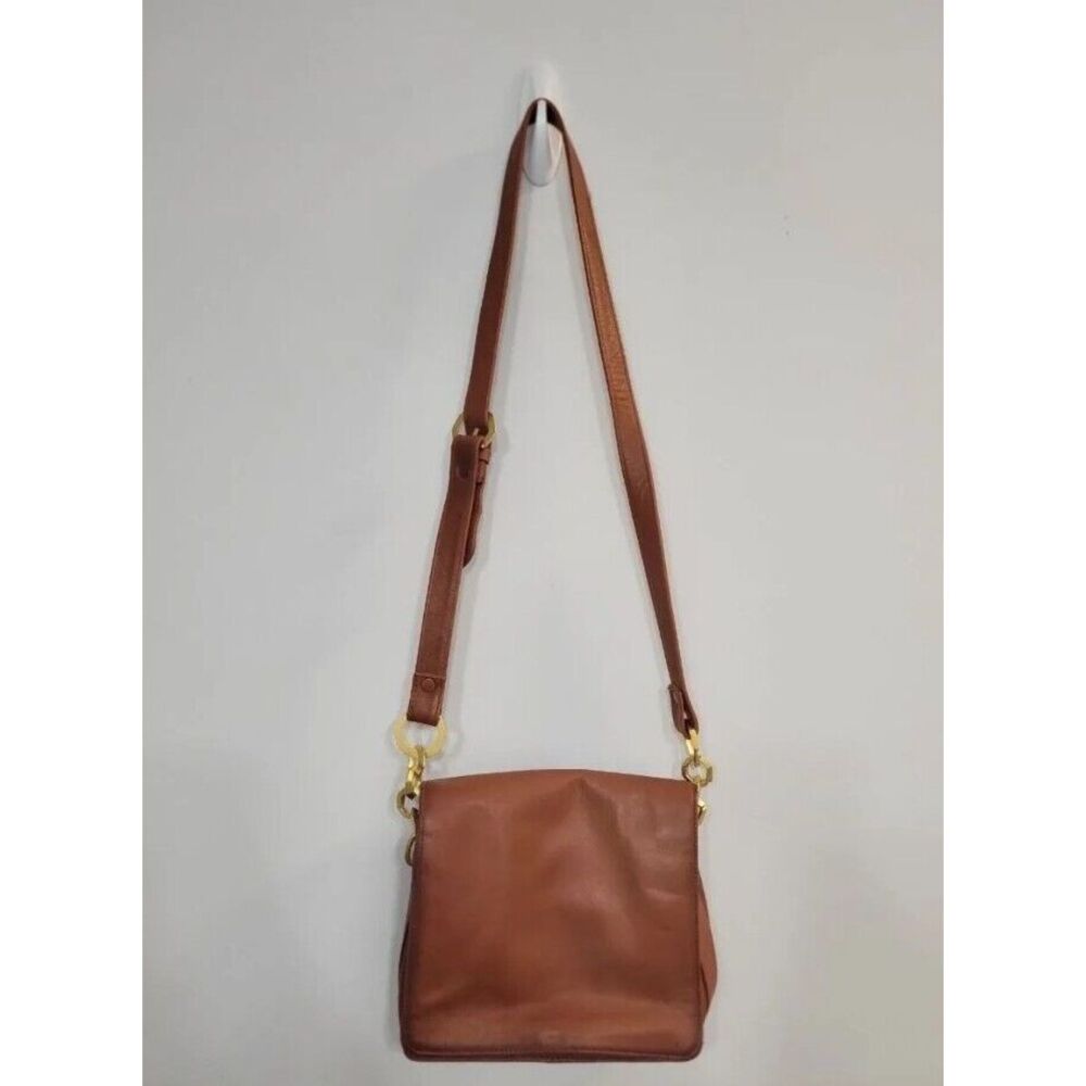 Architect Vintage Brown Leather Crossbody Purse W/ Gold Colored Hardware